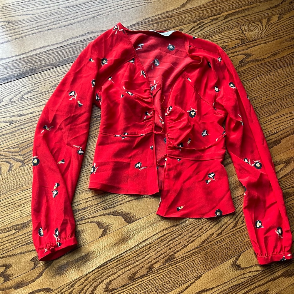 Intermix Tie Front Blouse size 2